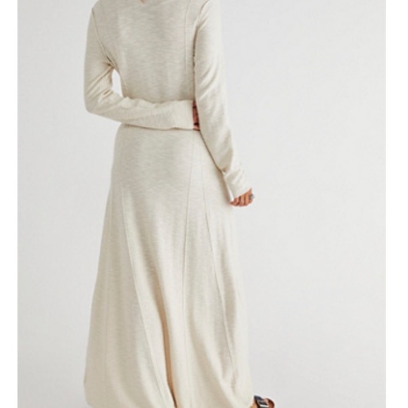 🆕FREE PEOPLE BEACH XS CREAM MILES OF HENLEY MAXI DRESS NATURAL EL TOPO SWEATER - Picture 7 of 15